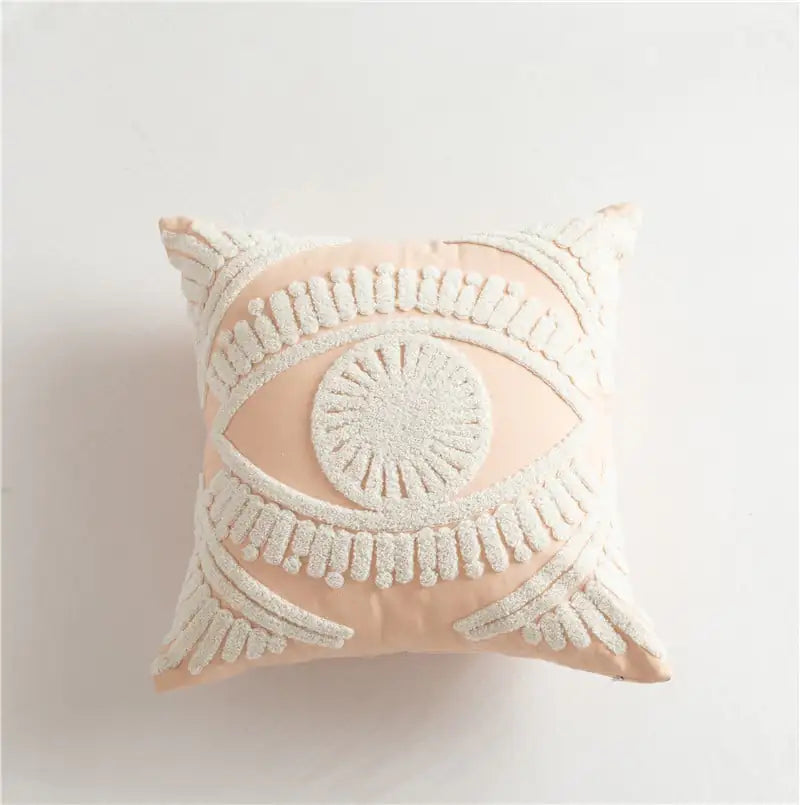 Scandinavian Style Geometric Cotton Embroidered Pillow Covers