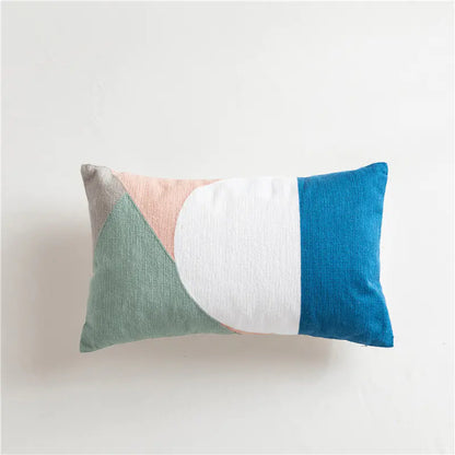 Scandinavian Style Geometric Cotton Embroidered Pillow Covers