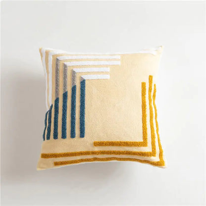Scandinavian Style Geometric Cotton Embroidered Pillow Covers