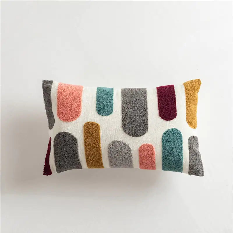 Scandinavian Style Geometric Cotton Embroidered Pillow Covers