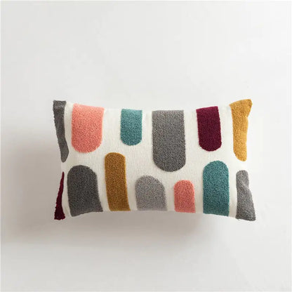Scandinavian Style Geometric Cotton Embroidered Pillow Covers