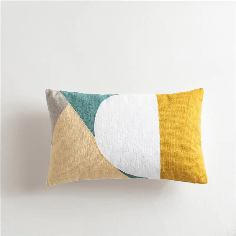 Scandinavian Style Geometric Cotton Embroidered Pillow Covers