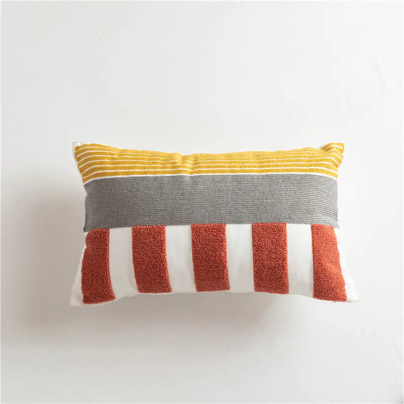 Scandinavian Style Geometric Cotton Embroidered Pillow Covers
