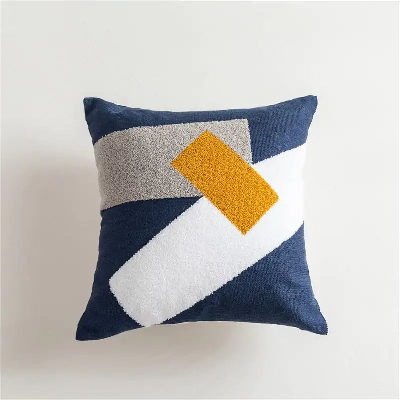 Scandinavian Style Geometric Cotton Embroidered Pillow Covers