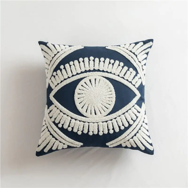 Scandinavian Style Geometric Cotton Embroidered Pillow Covers