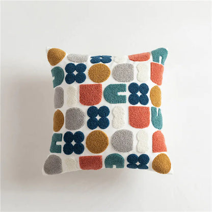 Scandinavian Style Geometric Cotton Embroidered Pillow Covers