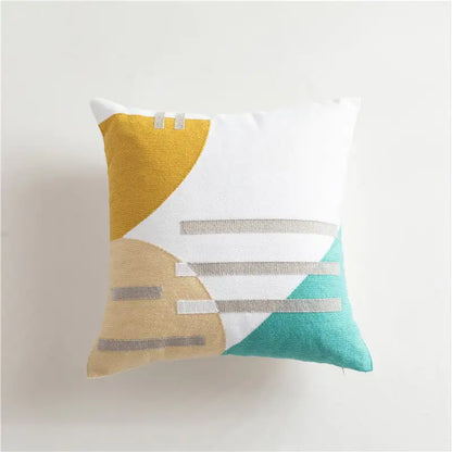 Scandinavian Style Geometric Cotton Embroidered Pillow Covers